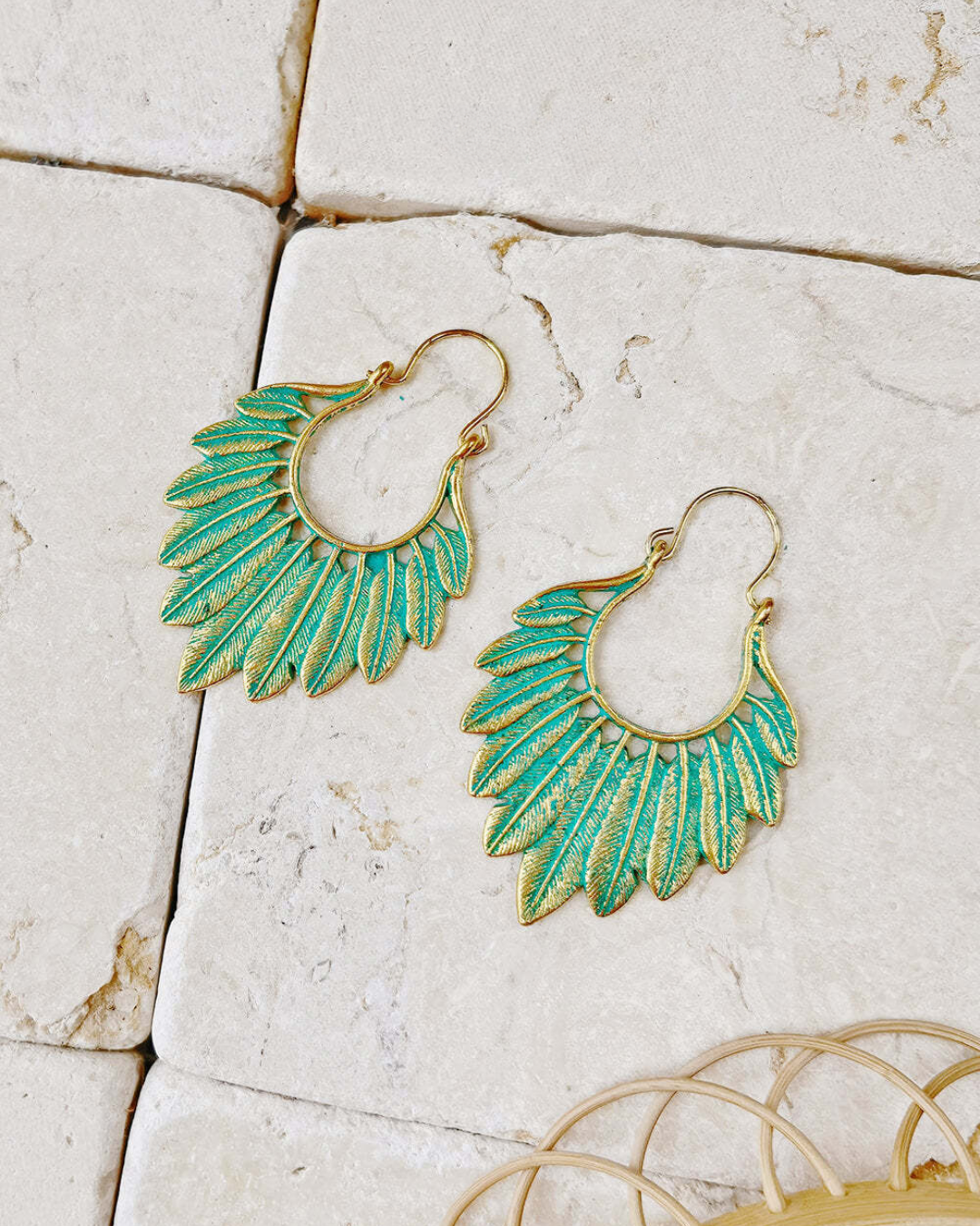 Turquoise Dusk Feather Earrings