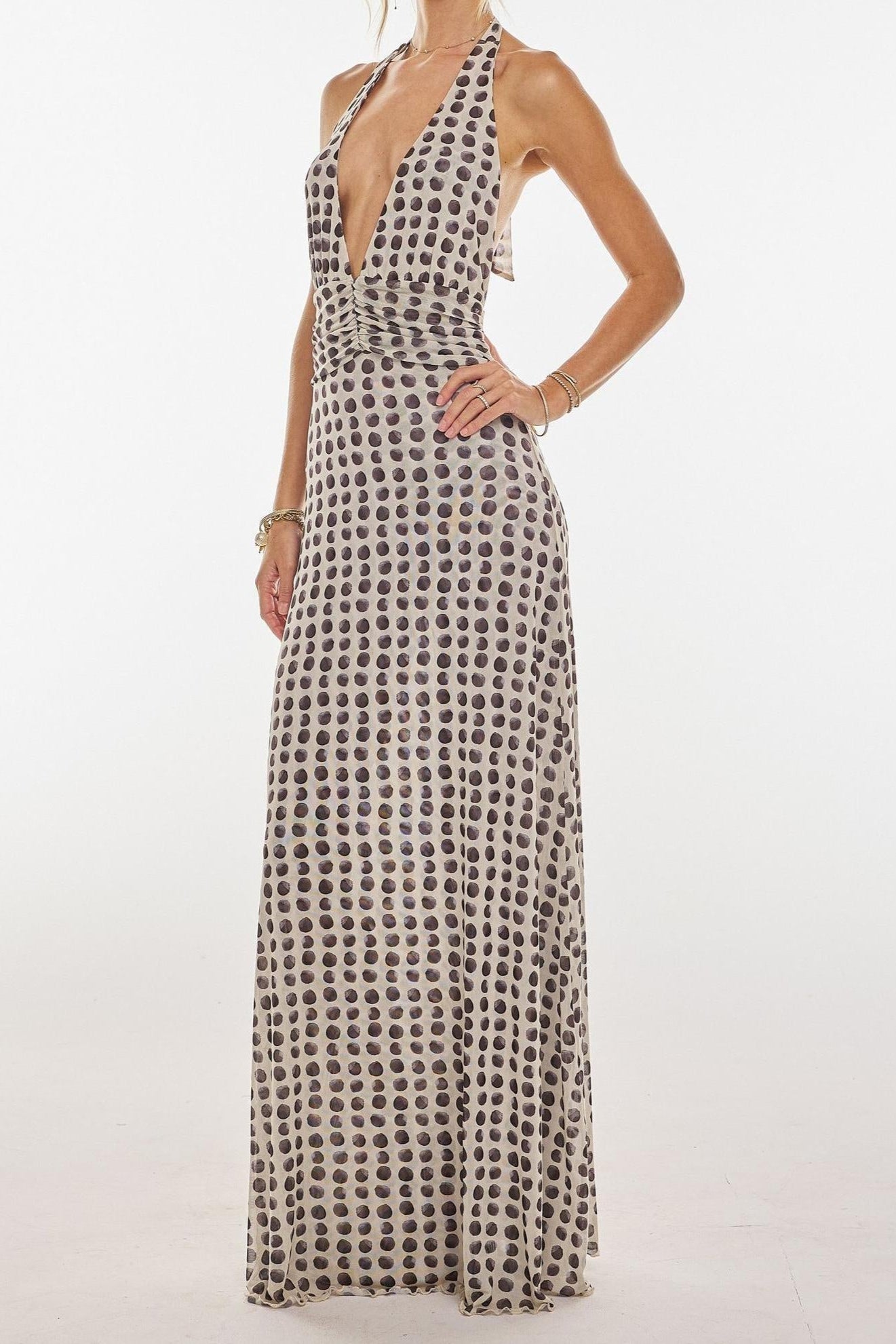 Camoni Polka Dot Diary Maxi Dress