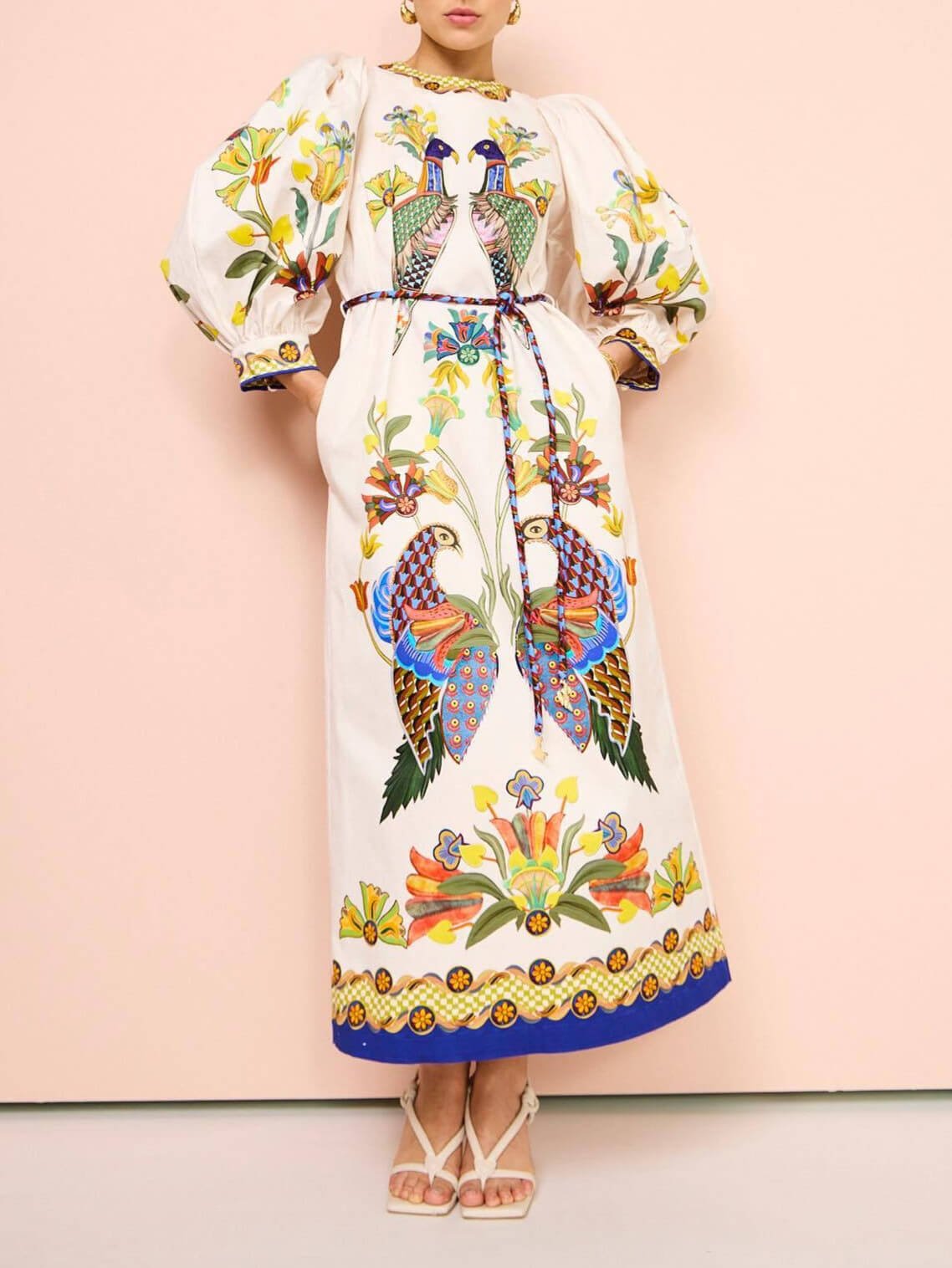 Ornate Oasis Midi Dress - TheBohoBloom