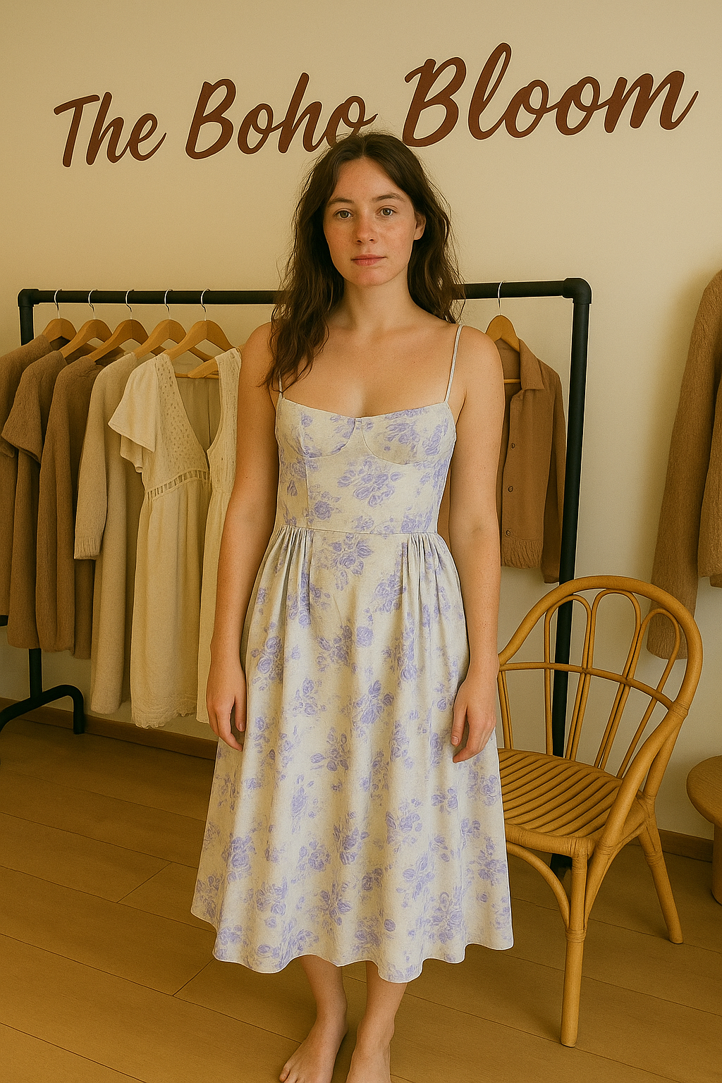Swing Spaghetti Strap Midi Dress