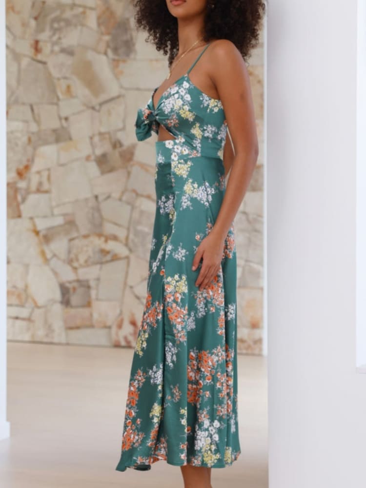 Fleur Charm Cutout Midi Dress - TheBohoBloom