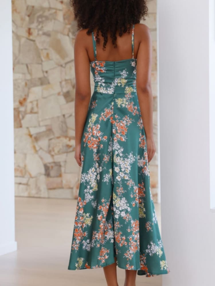 Fleur Charm Cutout Midi Dress - TheBohoBloom