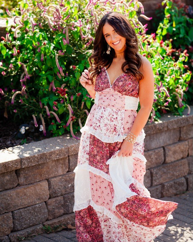 Floral Timeless Patchwork Maxi Dress - TheBohoBloom