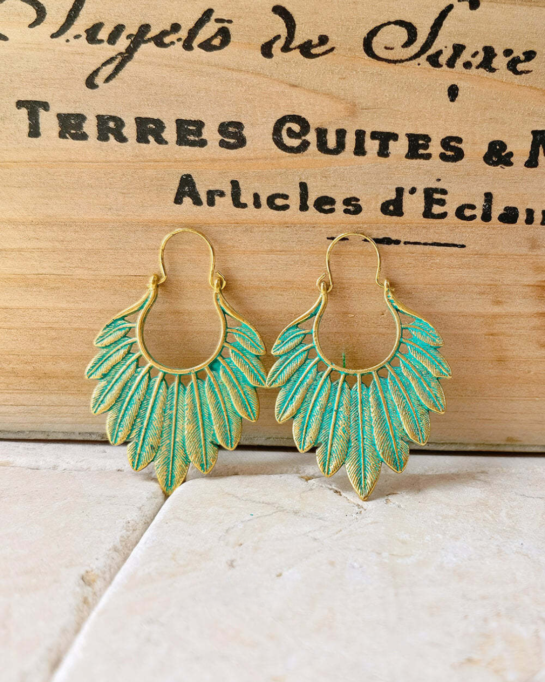 Turquoise Dusk Feather Earrings