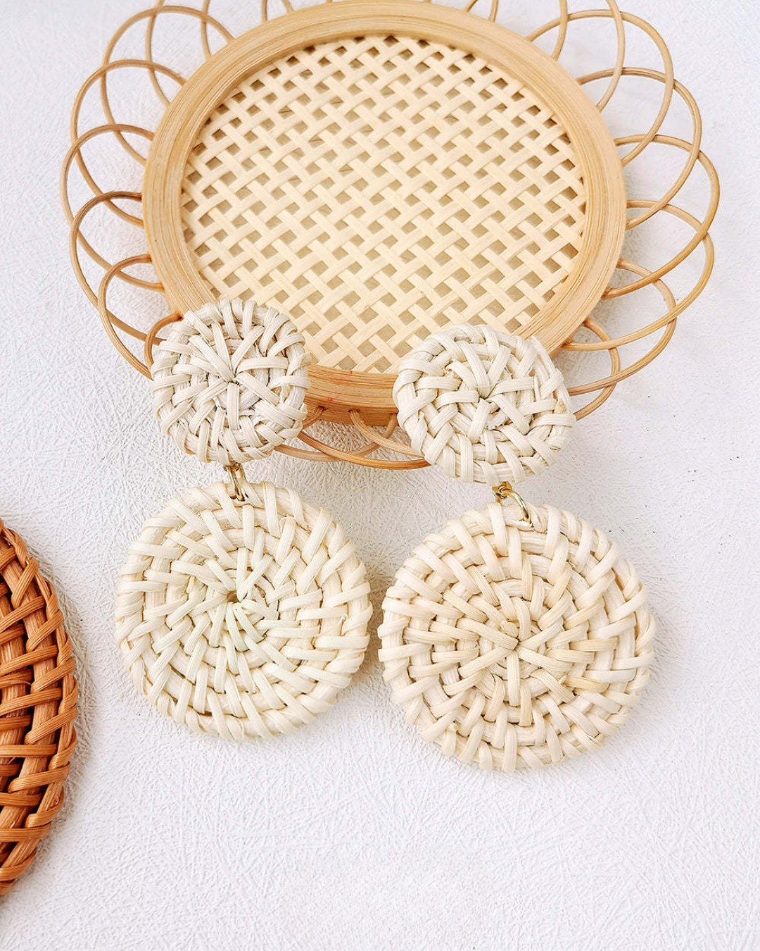 Rattan Bloom Round Earrings