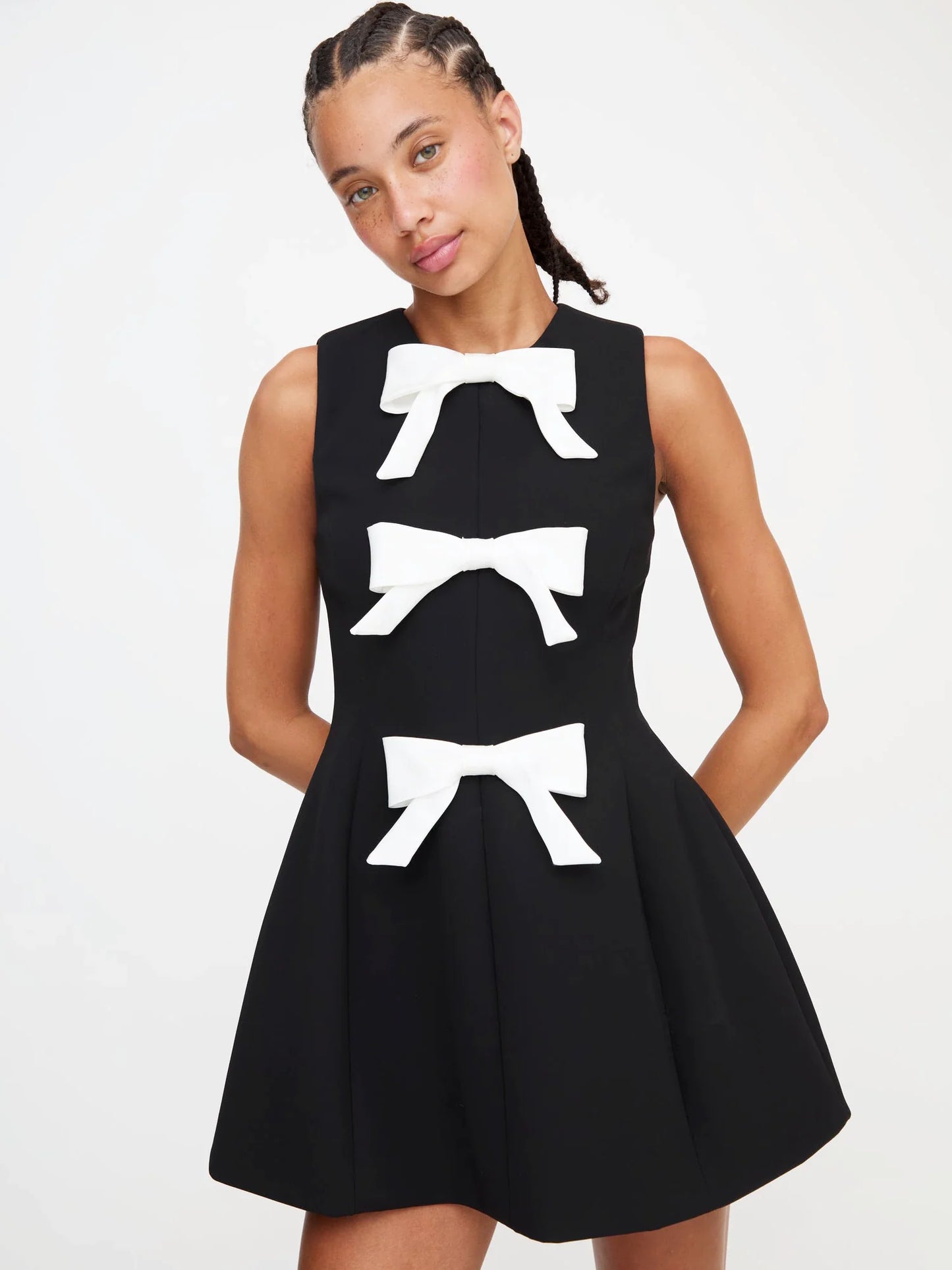 Bow Elegance Mini Dress - TheBohoBloom