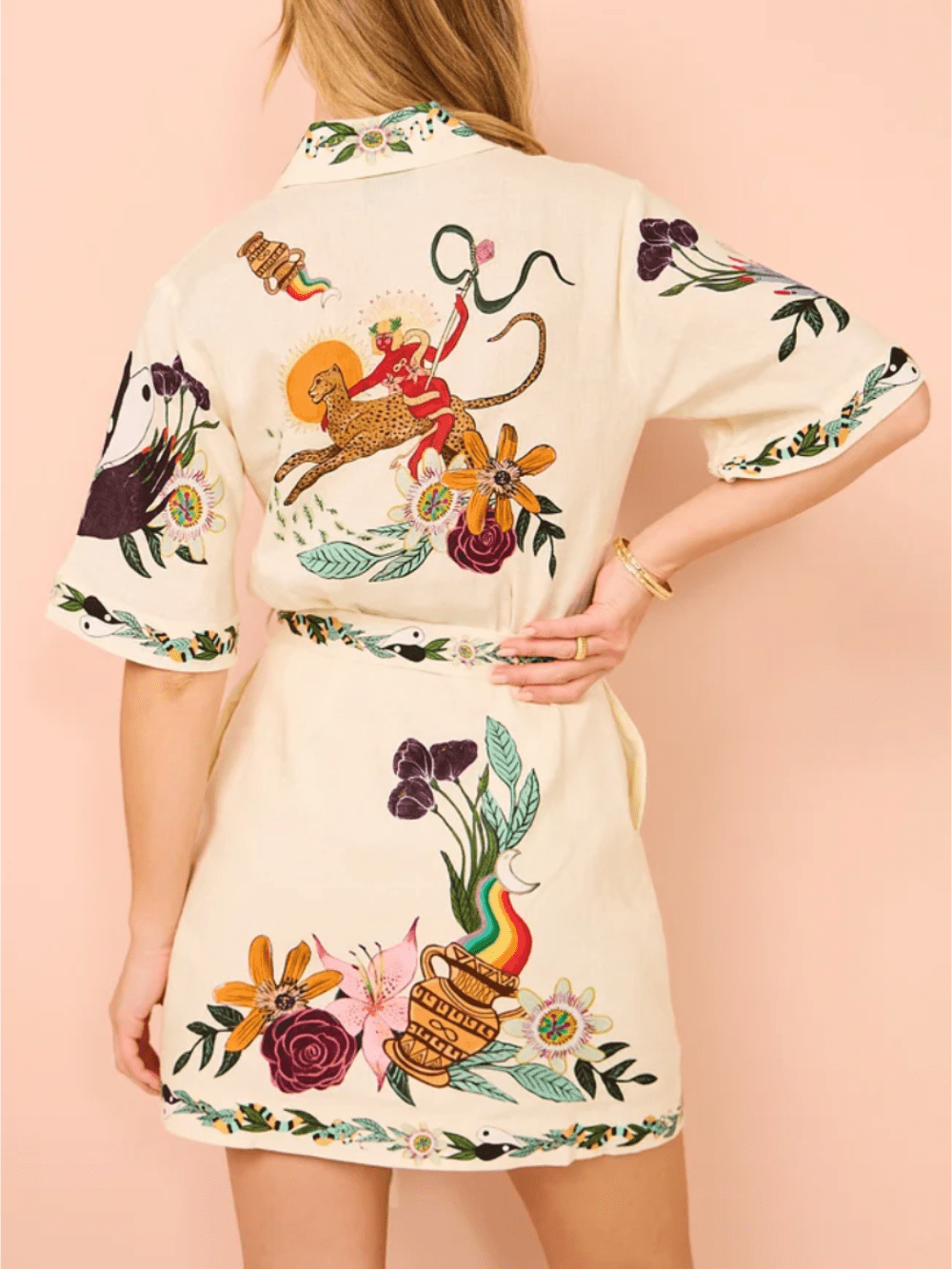 Sleek Satin Print Mini Dress - TheBohoBloom
