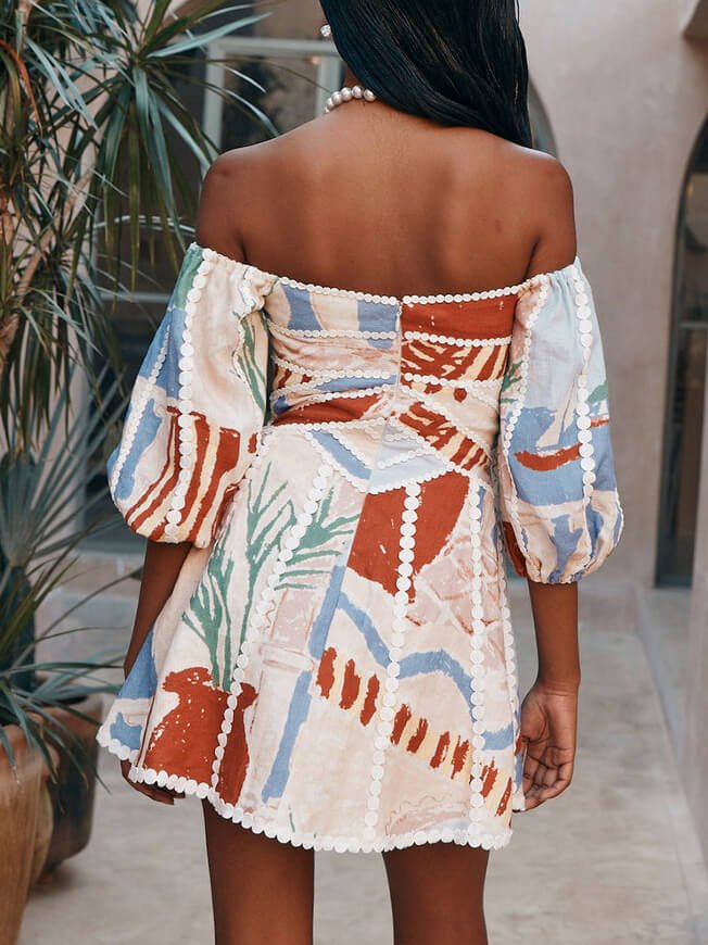 Contemporary Art - Inspired Mini Dress - TheBohoBloom