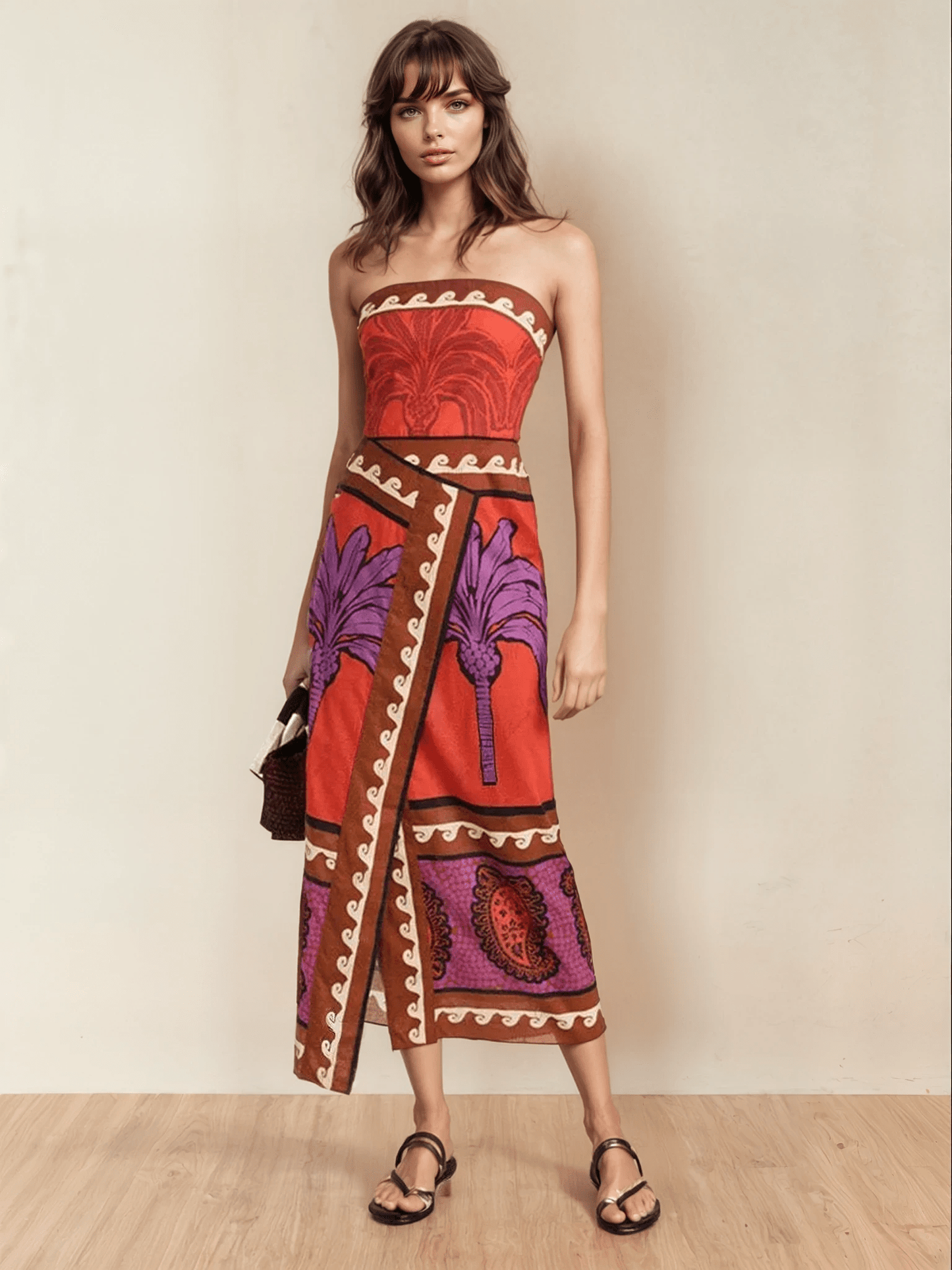 Palm Paradise Floral Midi Dress - TheBohoBloom