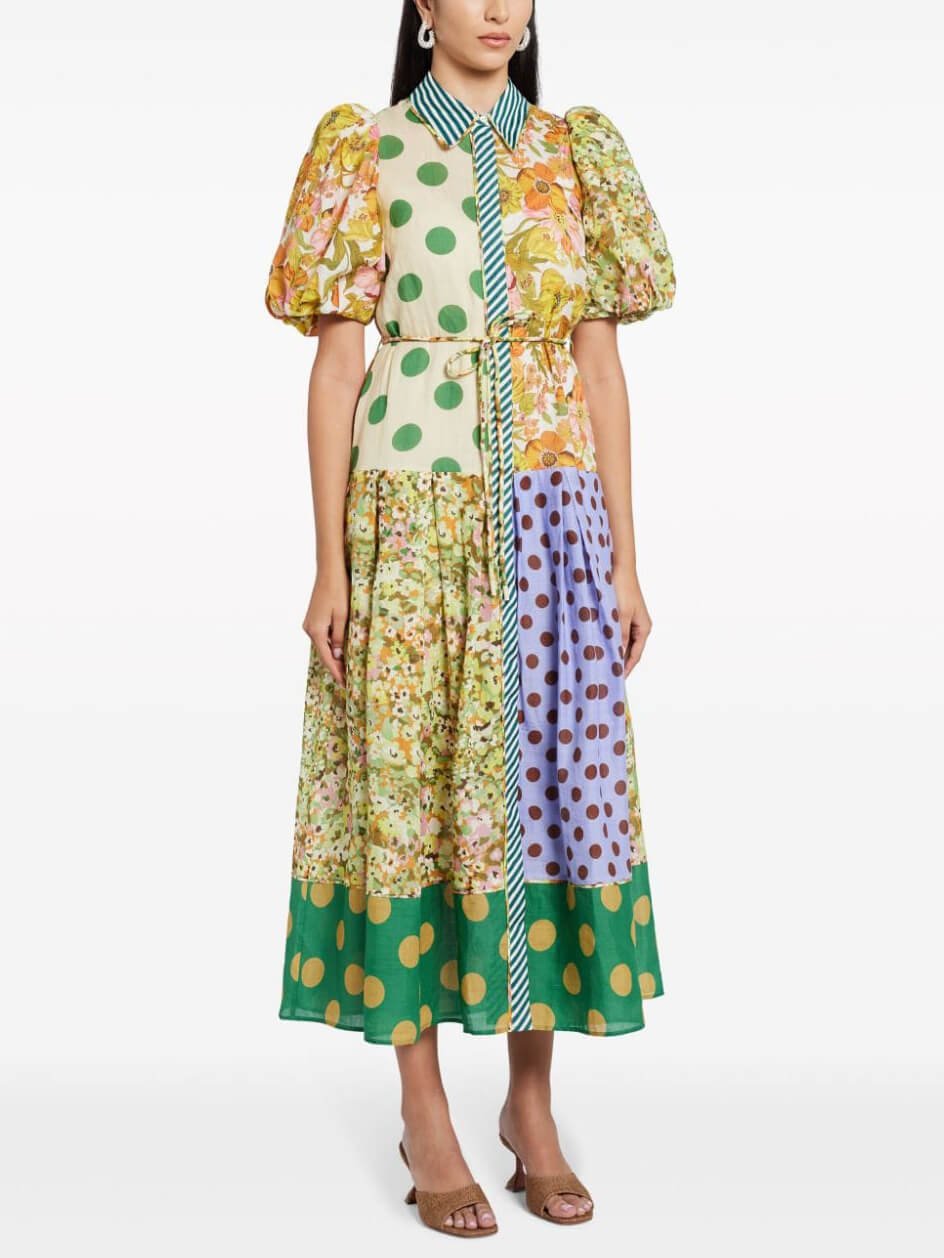 Victorian Blossom Puff Sleeve Midi Dress - TheBohoBloom