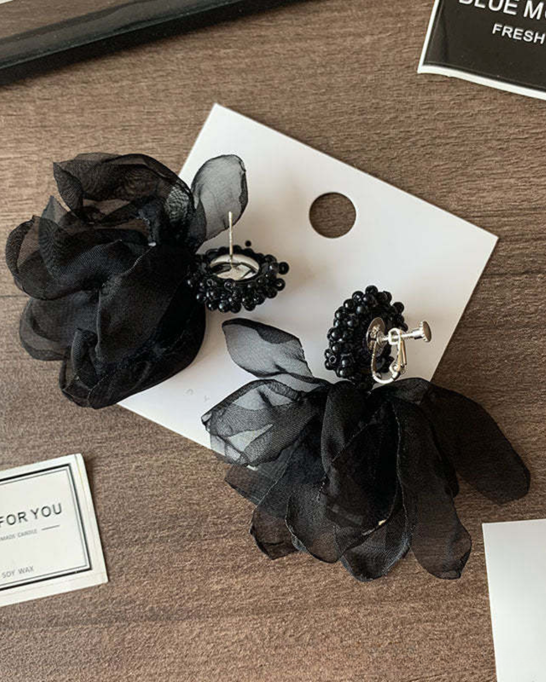 Cream Blossom Statement Earrings