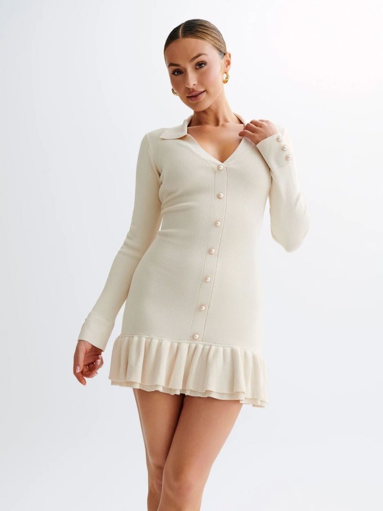 Elegance in Ruffles Mini Dress - TheBohoBloom