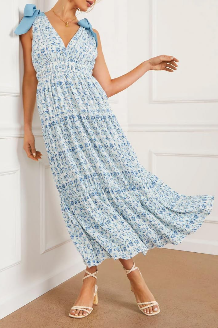 Soft Horizon Bow Midi Dress