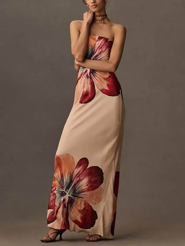 Sleek & Sexy Strapless Maxi Dress - TheBohoBloom