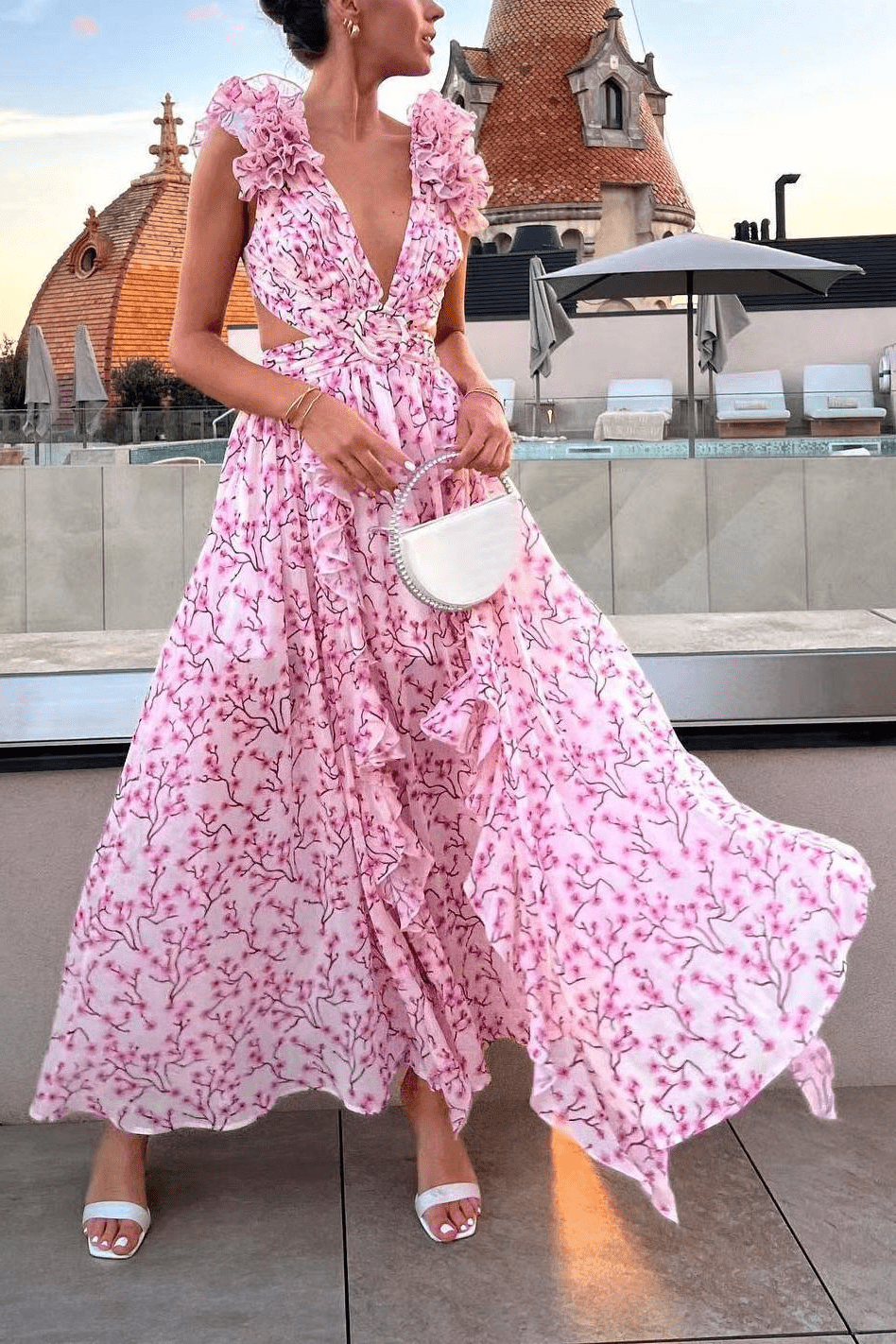 Whispering Vines Ruffle Maxi Dress - TheBohoBloom