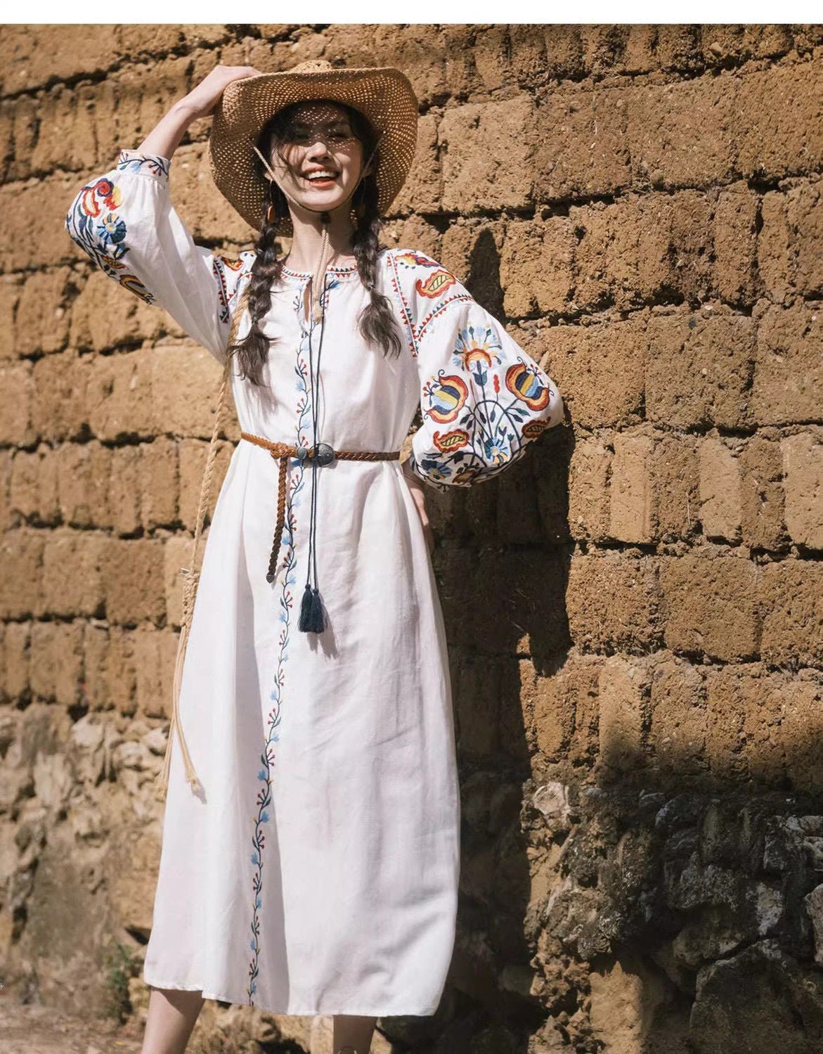 Embroidered Harmony Maxi Dress - TheBohoBloom