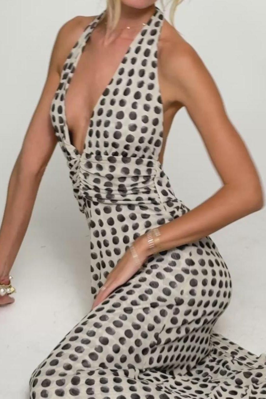 Camoni Polka Dot Diary Maxi Dress