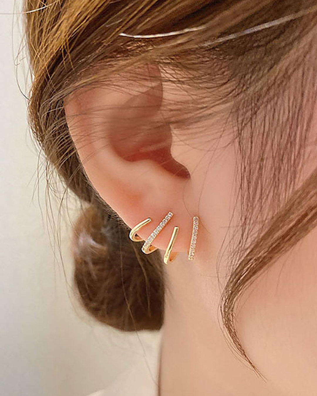 Pendientes en Espiral con Brillo Minimalista