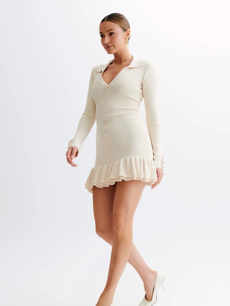 Elegance in Ruffles Mini Dress - TheBohoBloom