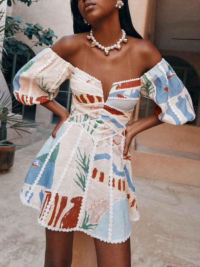 Contemporary Art - Inspired Mini Dress - TheBohoBloom