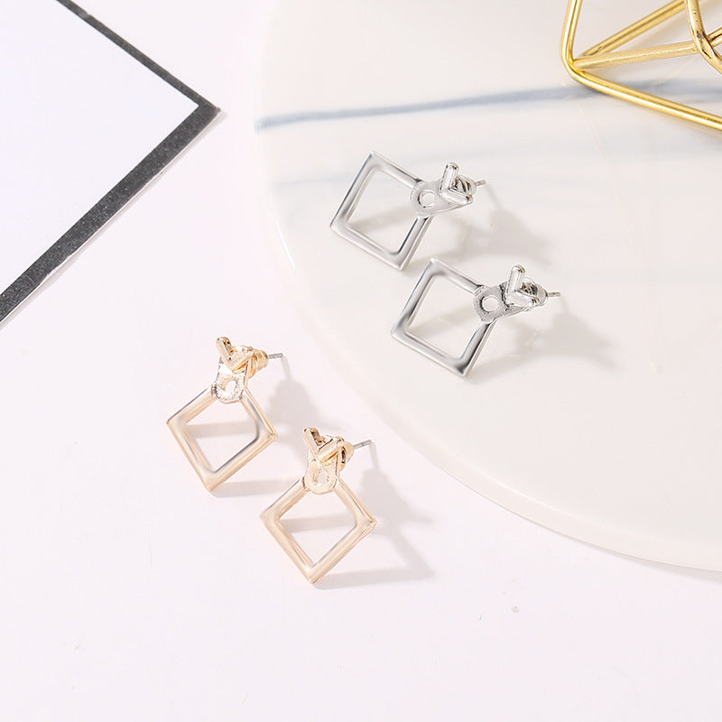 Trendy Cute Nickel Free Square Stud Earrings