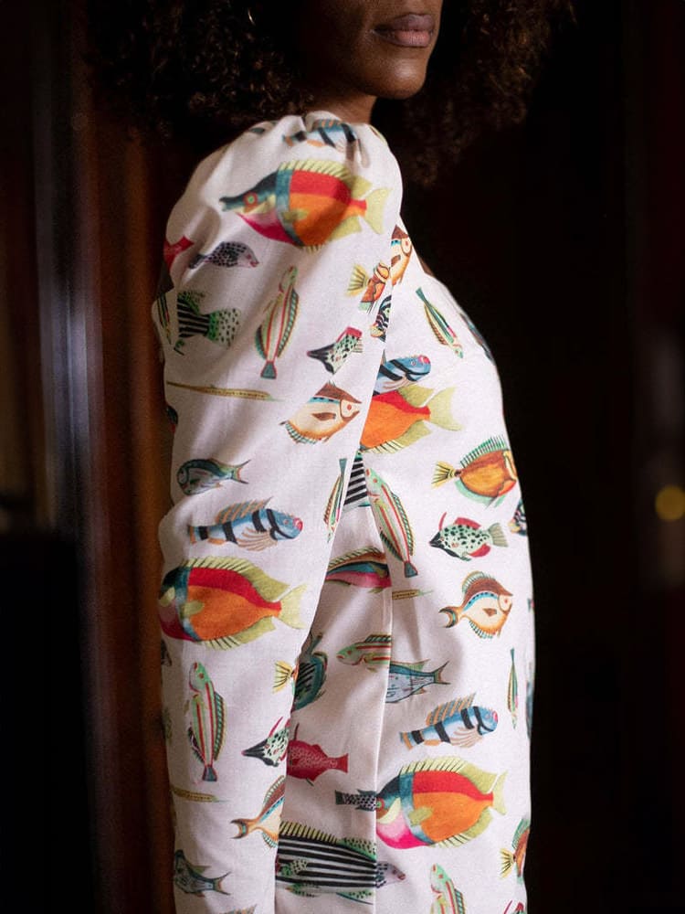 Flowing Tides Fish Mini Dress - TheBohoBloom