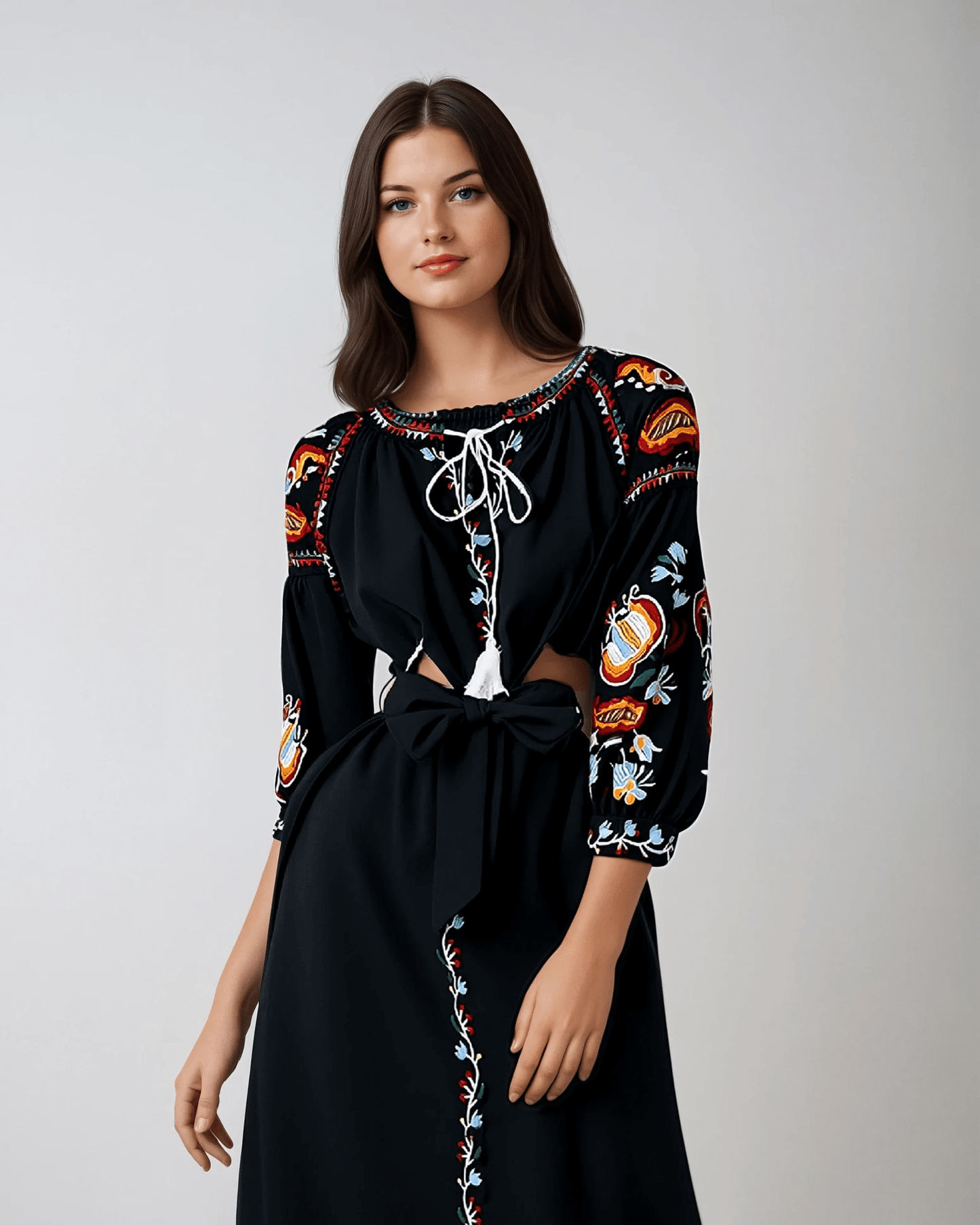 Embroidered Harmony Maxi Dress - TheBohoBloom