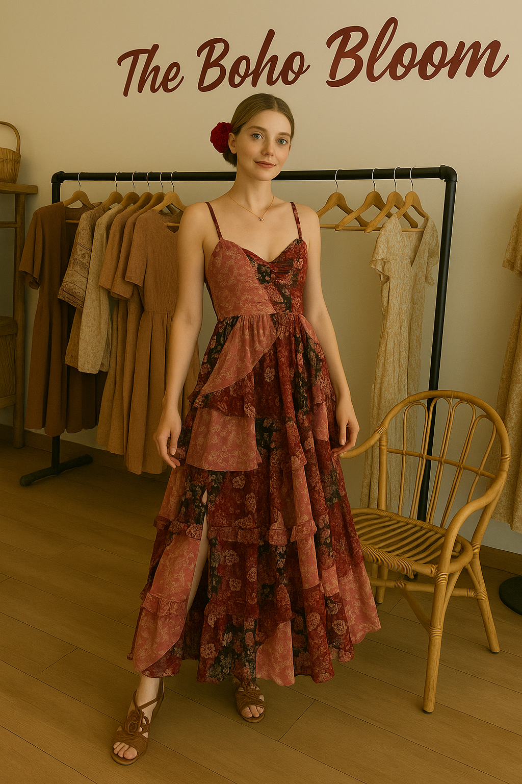 La Palma Ruffle Maxi Dress