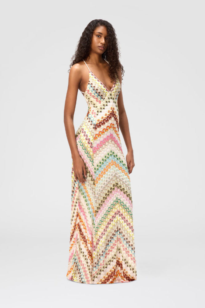 Rainbow Mesa Boho Maxi Dress