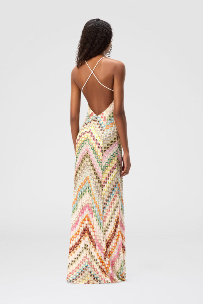 Rainbow Mesa Boho Maxi Dress