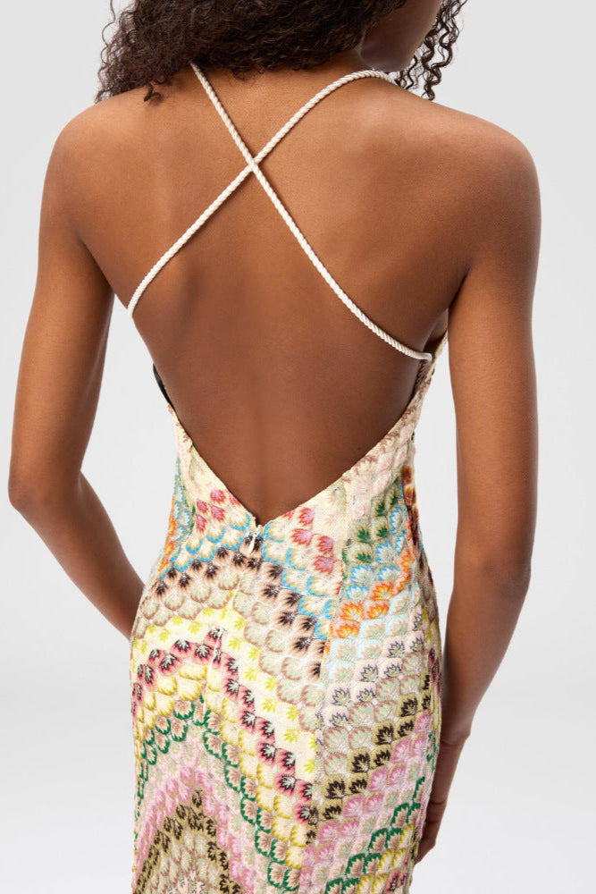 Rainbow Mesa Boho Maxi Dress