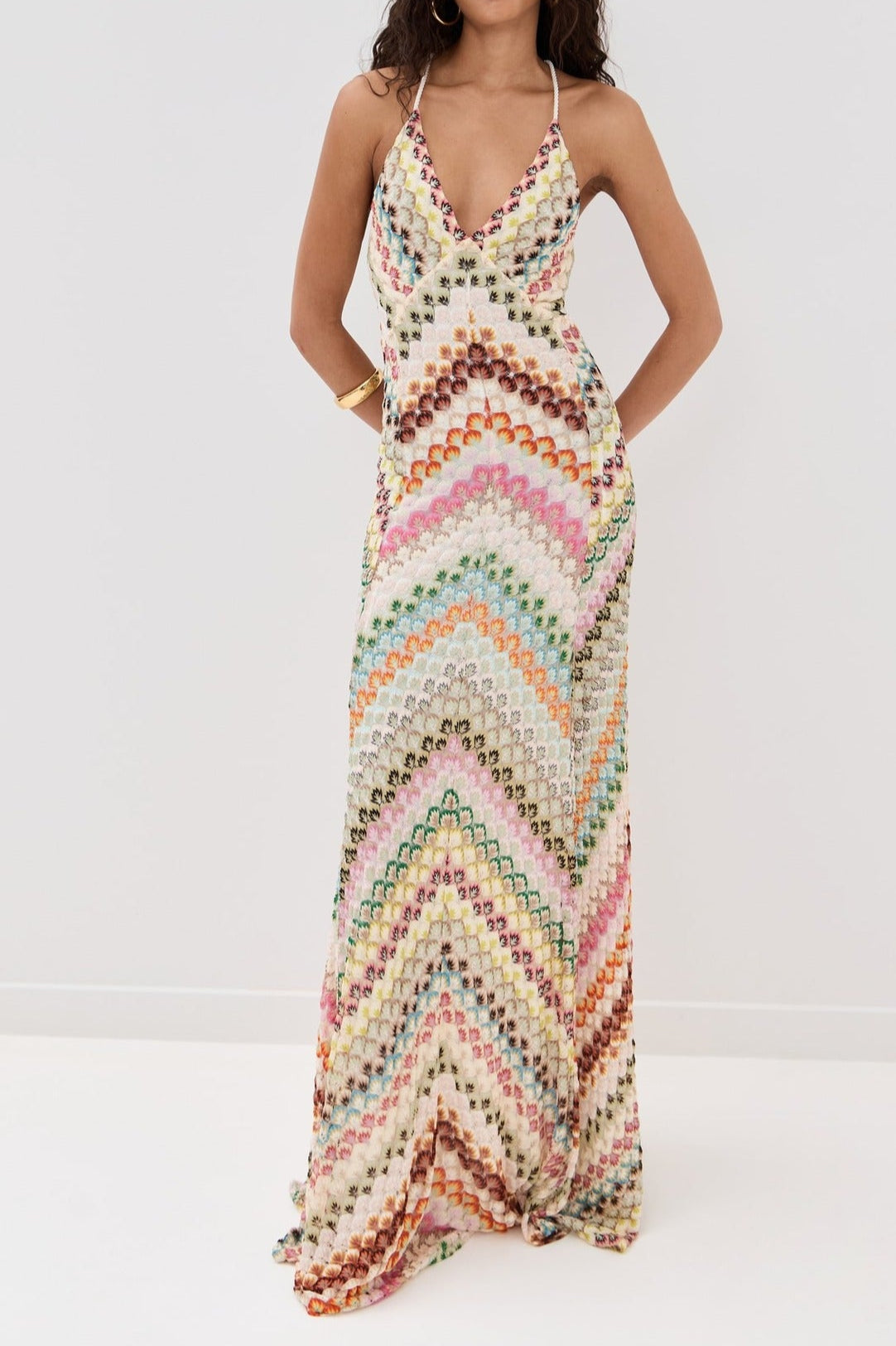 Rainbow Mesa Boho Maxi Dress