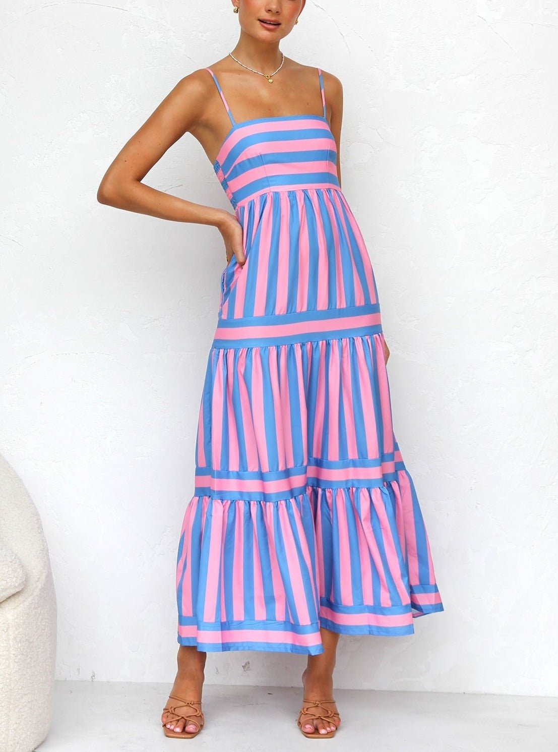 Raspberry Sky Color Play Maxi Dress - TheBohoBloom