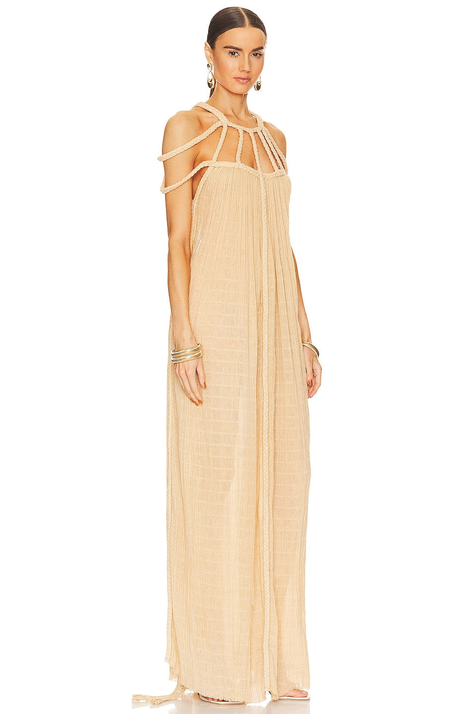Zafira Strand Halter Maxi Dress
