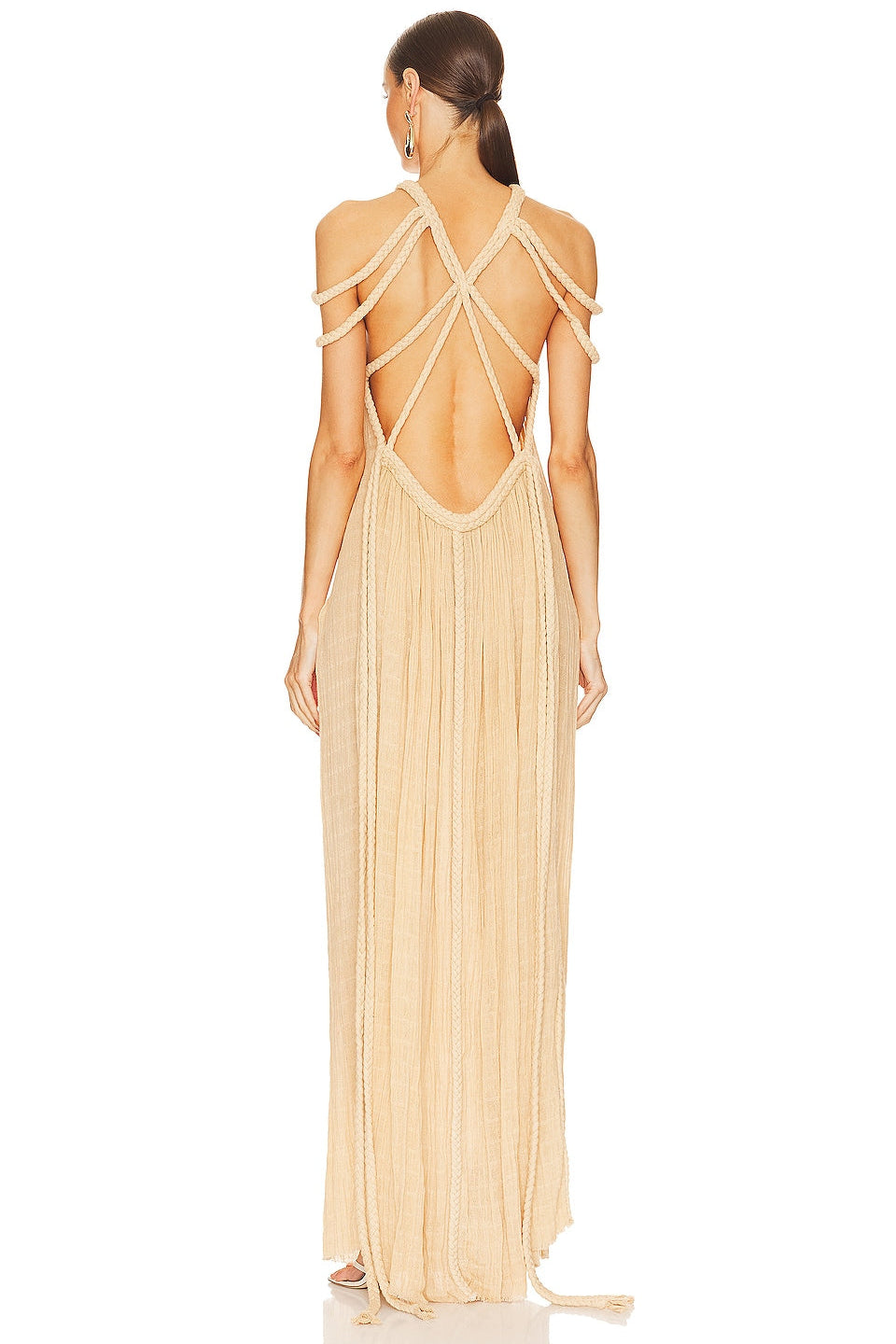 Zafira Strand Halter Maxi Dress