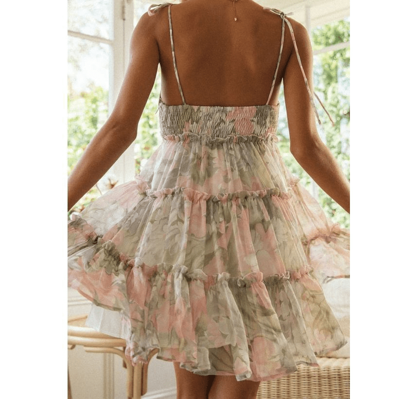 Blush Meadow Mini Dress - TheBohoBloom