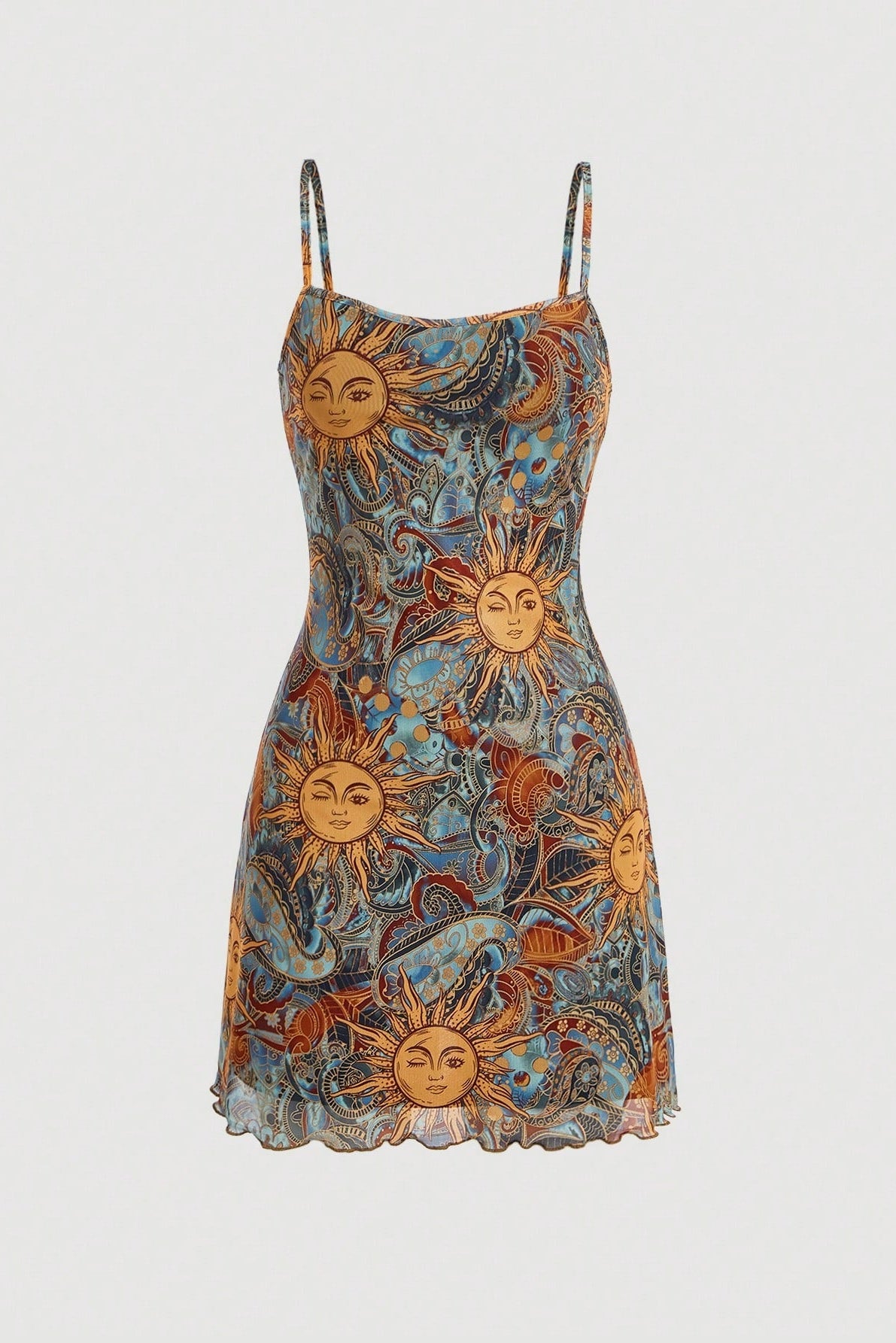 Astral Bloom Slip Mini Dress