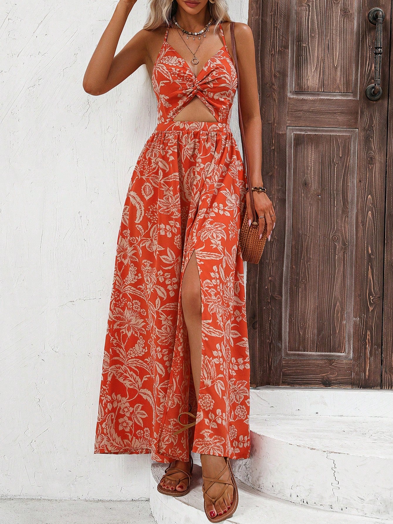 Flame Petal Escape Maxi Dress