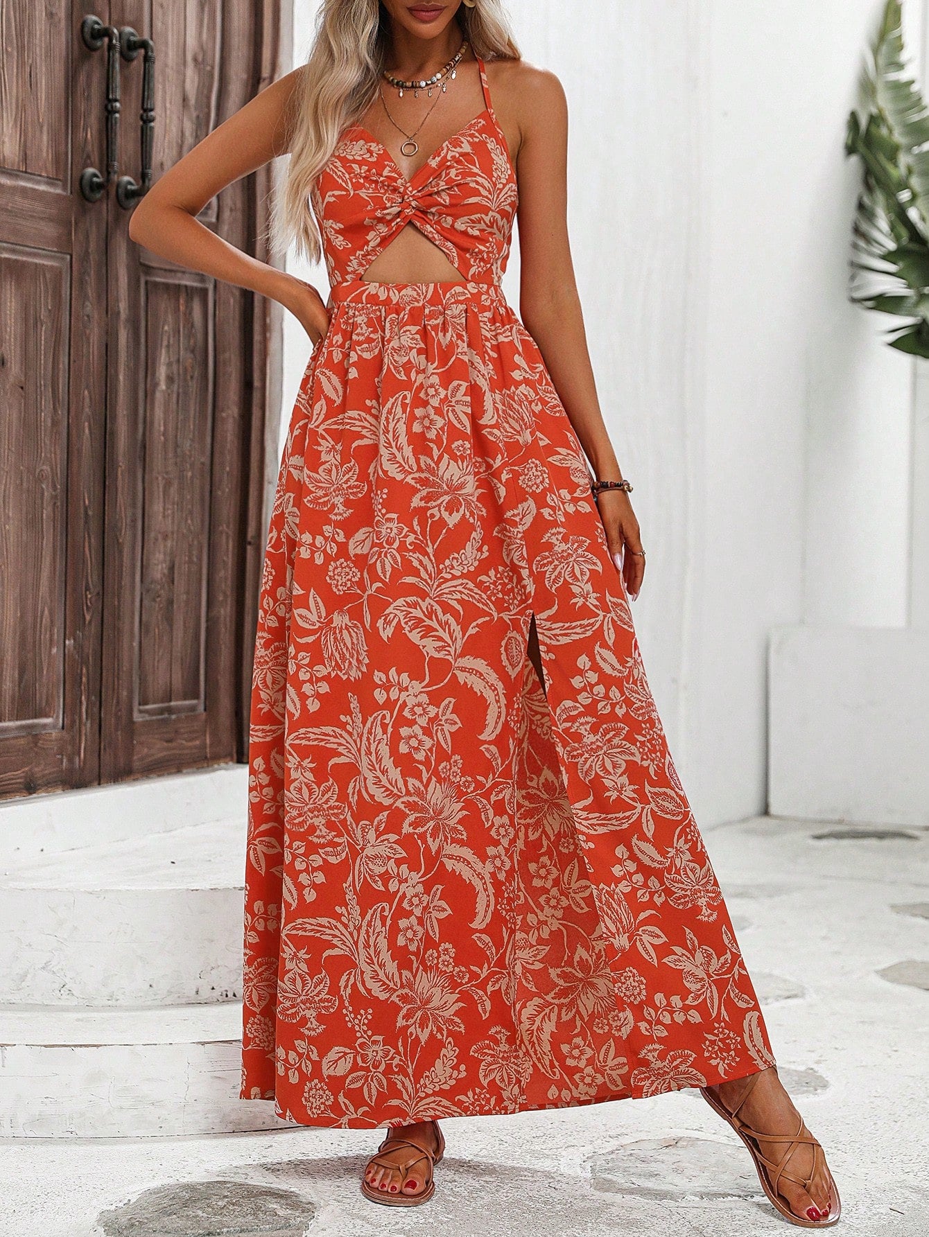 Flame Petal Escape Maxi Dress