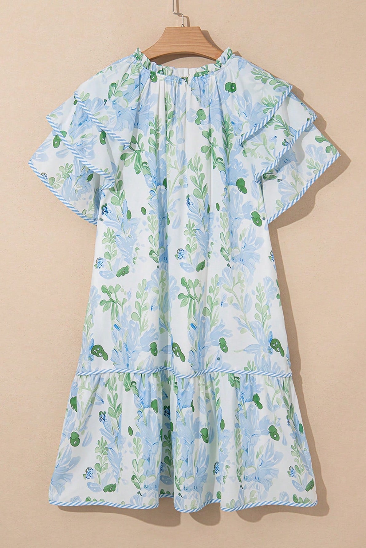 Mintflora Stripe-Trim Mini Dress