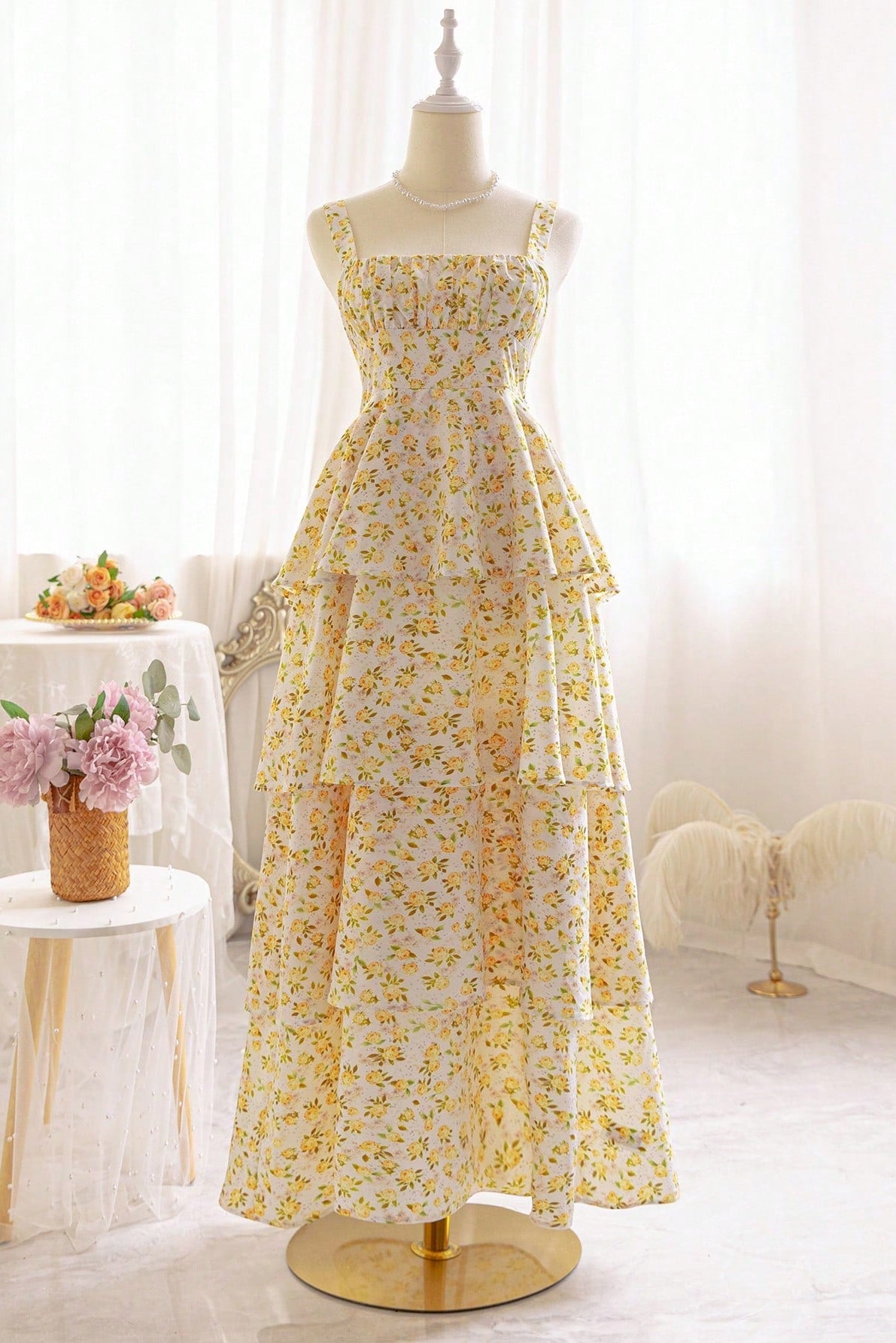 Belle Botanique Tier Midi Dress