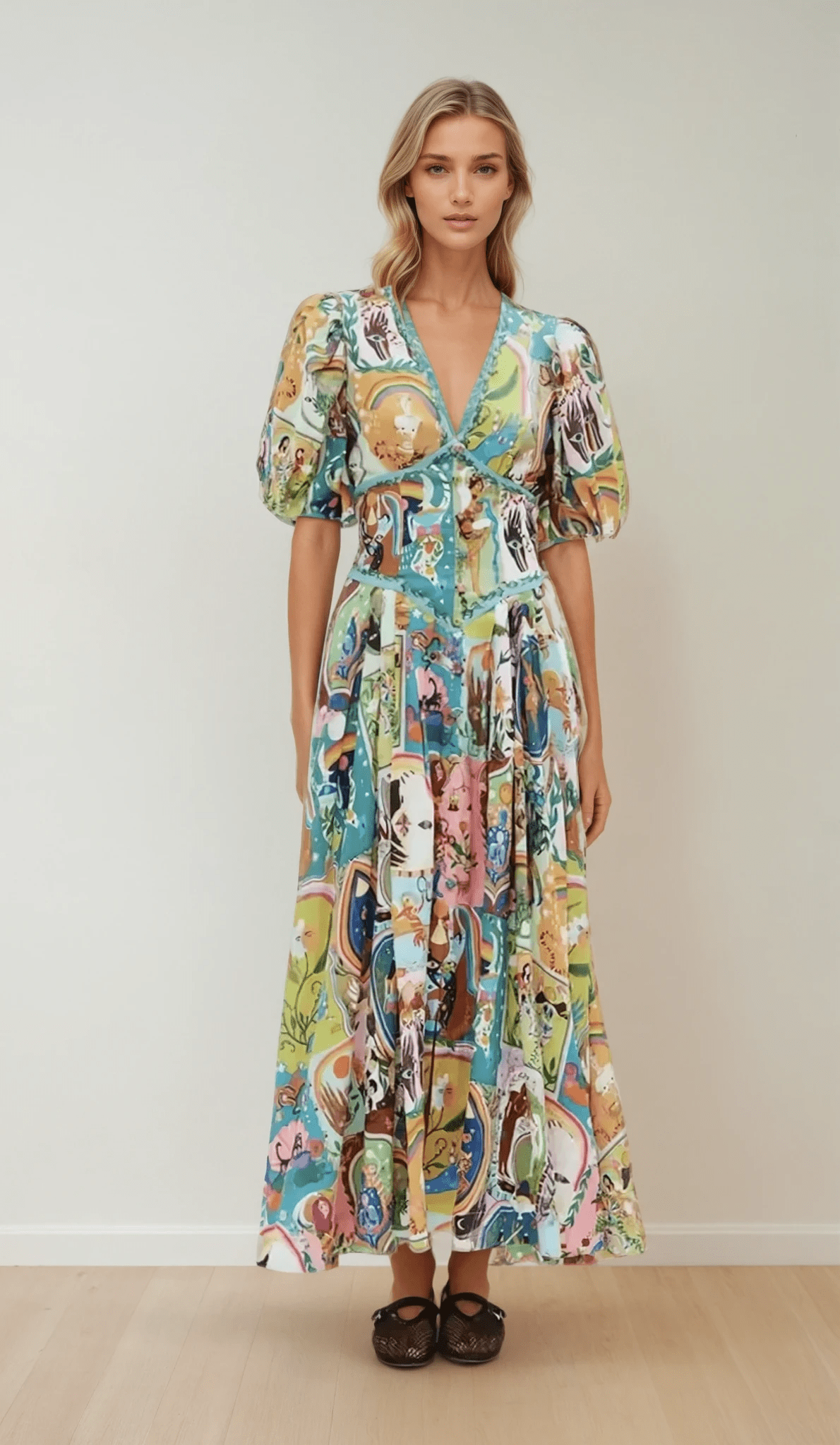 Wonderland Whirl Midi Dress - TheBohoBloom