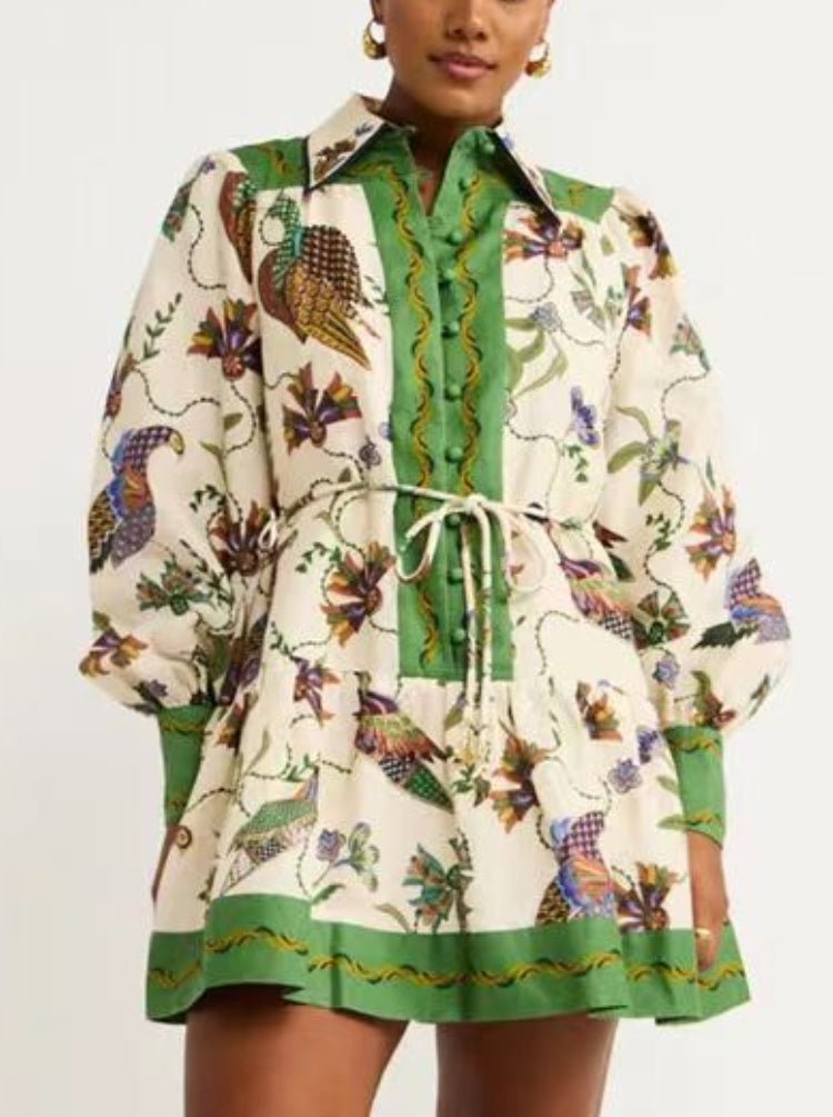Garden Luxe Wrap Mini Dress - TheBohoBloom