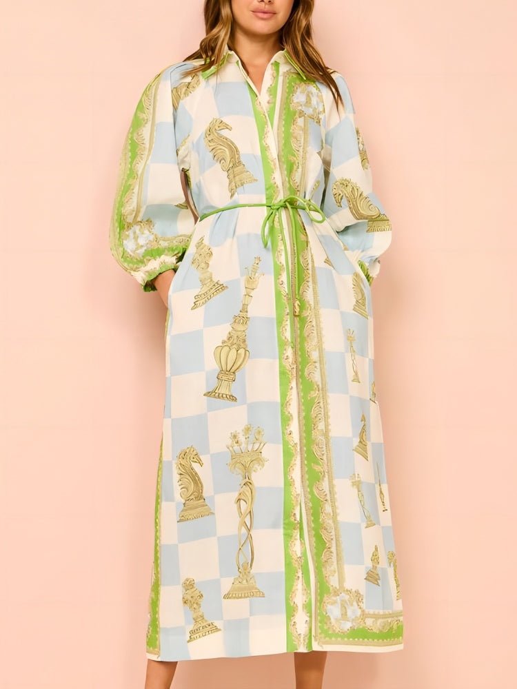 Flowy Grace Printed Midi Dress - TheBohoBloom