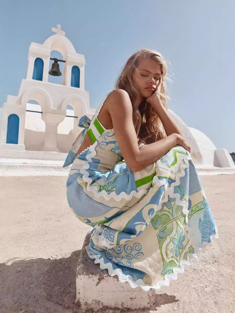 Coastal Charm Linen Maxi Dress - TheBohoBloom