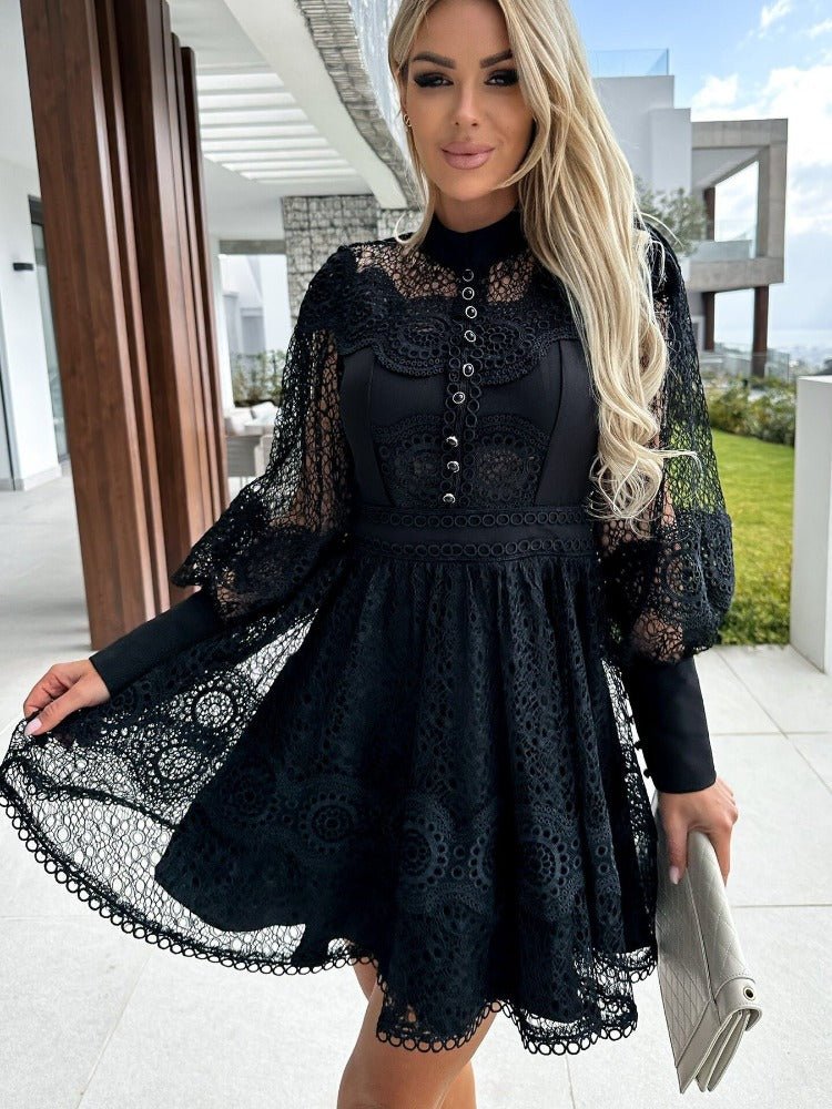 Romance in Lace Mini Dress - TheBohoBloom
