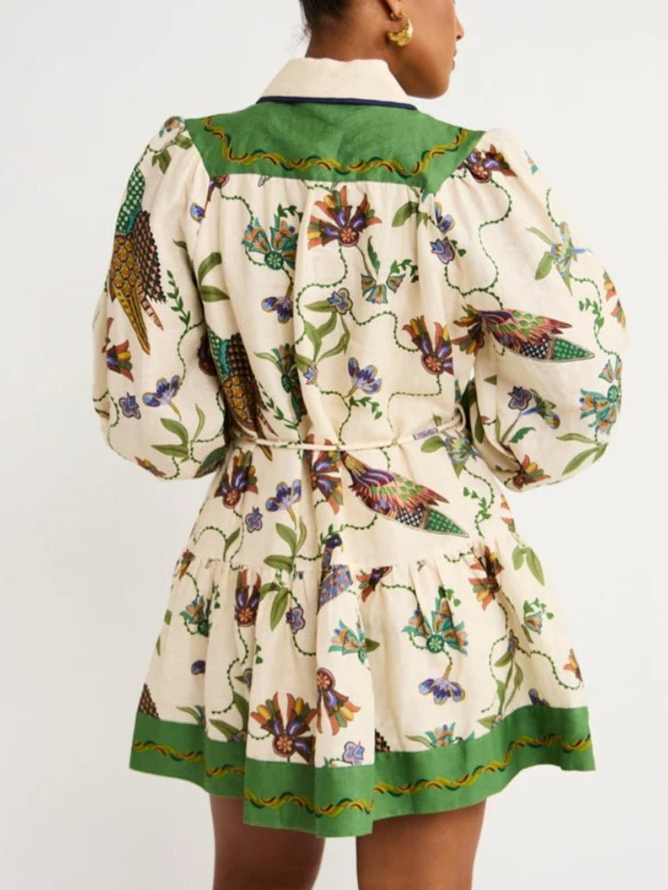 Garden Luxe Wrap Mini Dress - TheBohoBloom