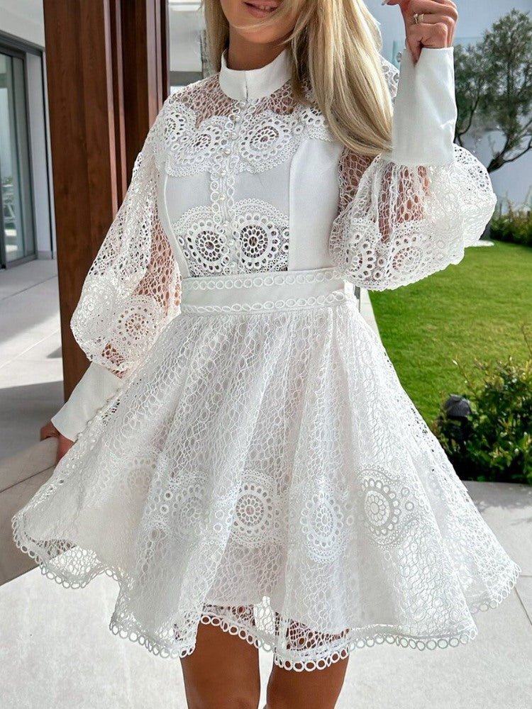 Romance in Lace Mini Dress - TheBohoBloom