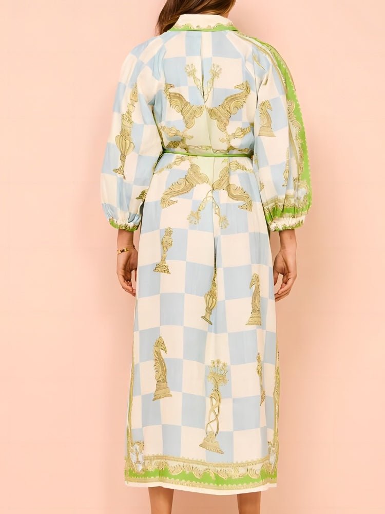 Flowy Grace Printed Midi Dress - TheBohoBloom