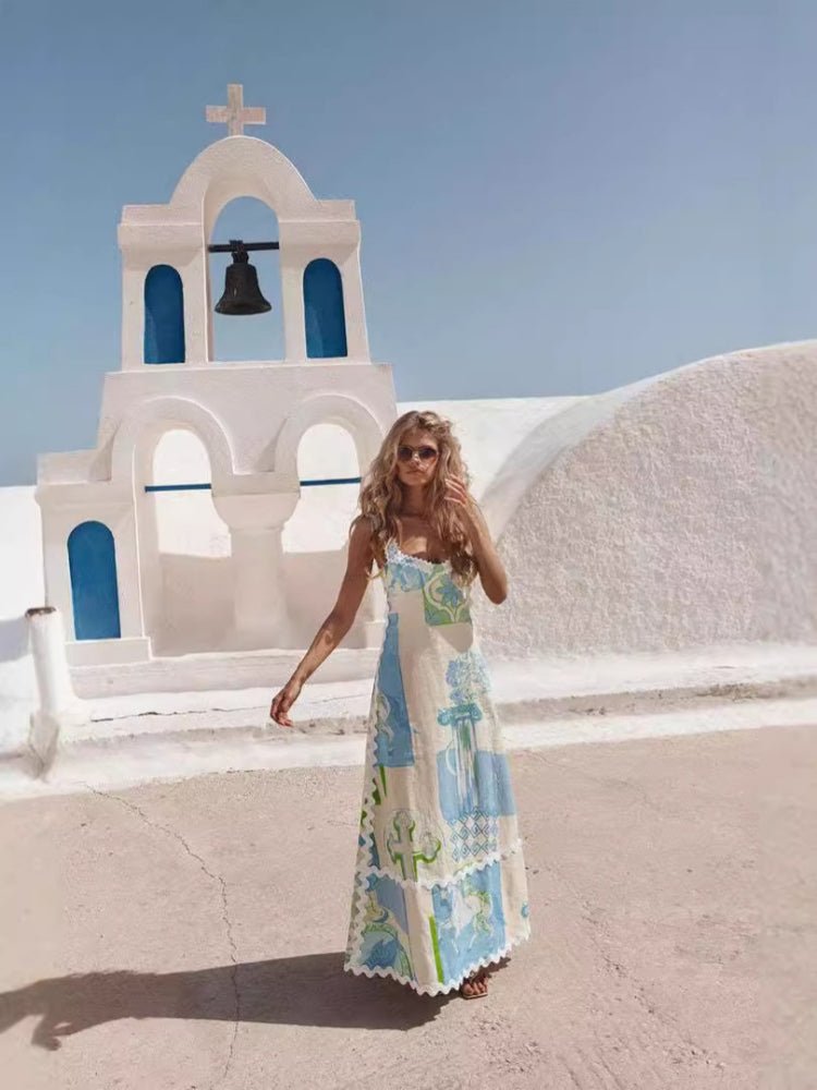 Coastal Charm Linen Maxi Dress - TheBohoBloom